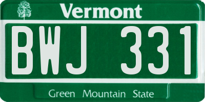 VT license plate BWJ331