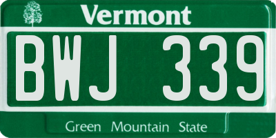 VT license plate BWJ339