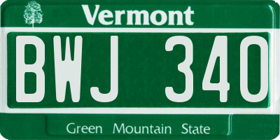 VT license plate BWJ340