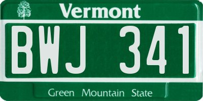 VT license plate BWJ341