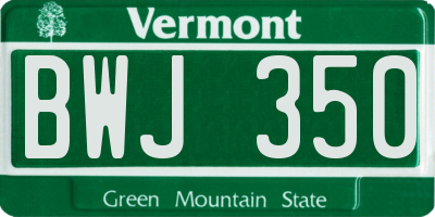 VT license plate BWJ350