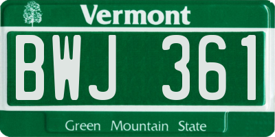 VT license plate BWJ361