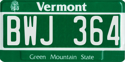 VT license plate BWJ364