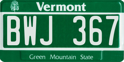 VT license plate BWJ367
