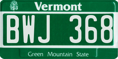 VT license plate BWJ368