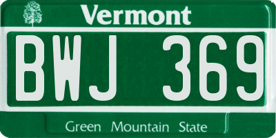 VT license plate BWJ369