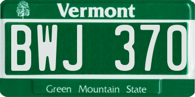 VT license plate BWJ370