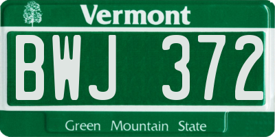 VT license plate BWJ372