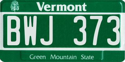 VT license plate BWJ373