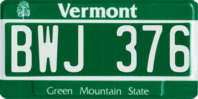 VT license plate BWJ376