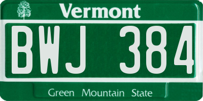 VT license plate BWJ384