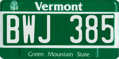VT license plate BWJ385