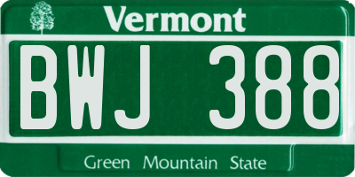 VT license plate BWJ388