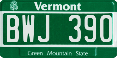 VT license plate BWJ390