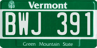 VT license plate BWJ391