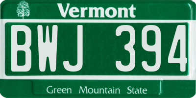 VT license plate BWJ394