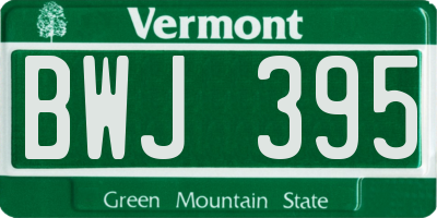 VT license plate BWJ395