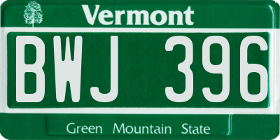 VT license plate BWJ396