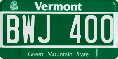 VT license plate BWJ400