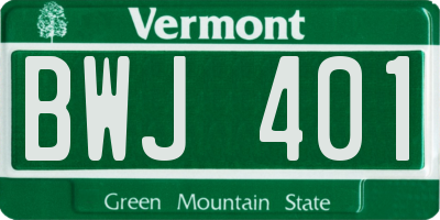 VT license plate BWJ401