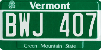 VT license plate BWJ407