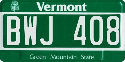 VT license plate BWJ408