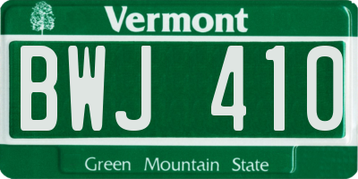 VT license plate BWJ410