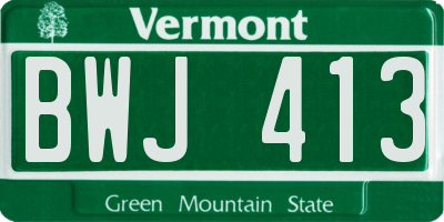 VT license plate BWJ413