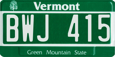 VT license plate BWJ415