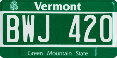 VT license plate BWJ420