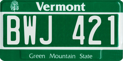 VT license plate BWJ421