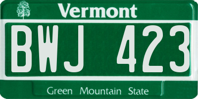 VT license plate BWJ423