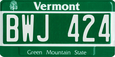 VT license plate BWJ424