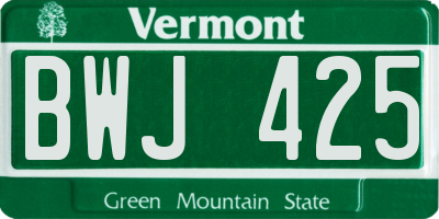 VT license plate BWJ425