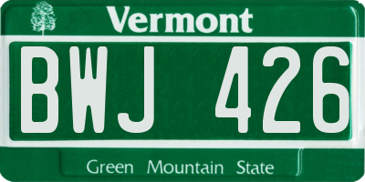 VT license plate BWJ426