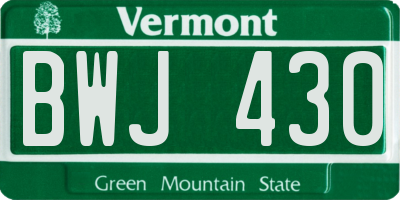 VT license plate BWJ430