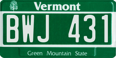 VT license plate BWJ431