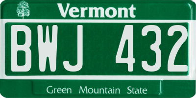 VT license plate BWJ432