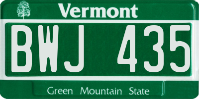 VT license plate BWJ435