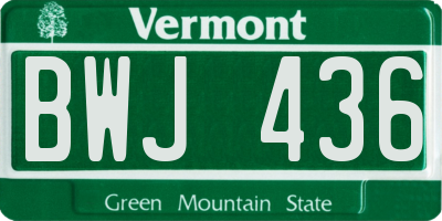 VT license plate BWJ436