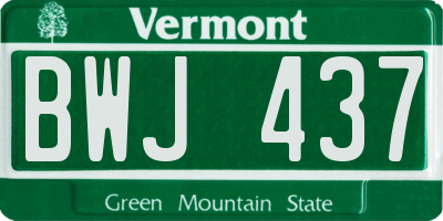 VT license plate BWJ437