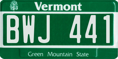 VT license plate BWJ441