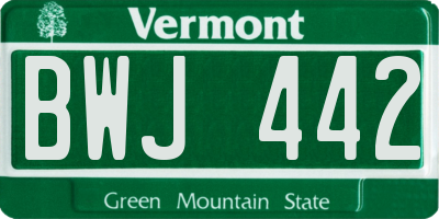 VT license plate BWJ442