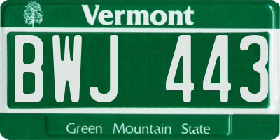 VT license plate BWJ443