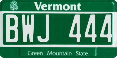 VT license plate BWJ444