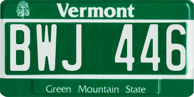 VT license plate BWJ446