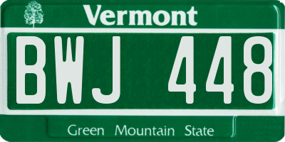 VT license plate BWJ448