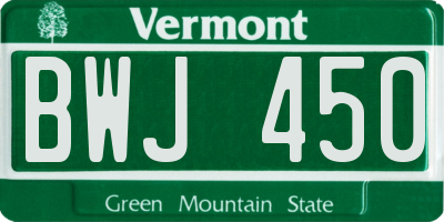 VT license plate BWJ450