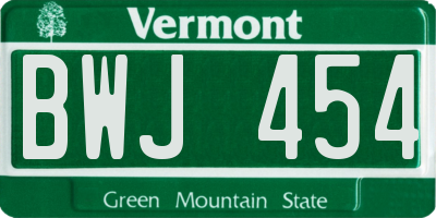 VT license plate BWJ454