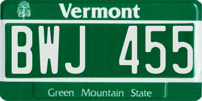 VT license plate BWJ455